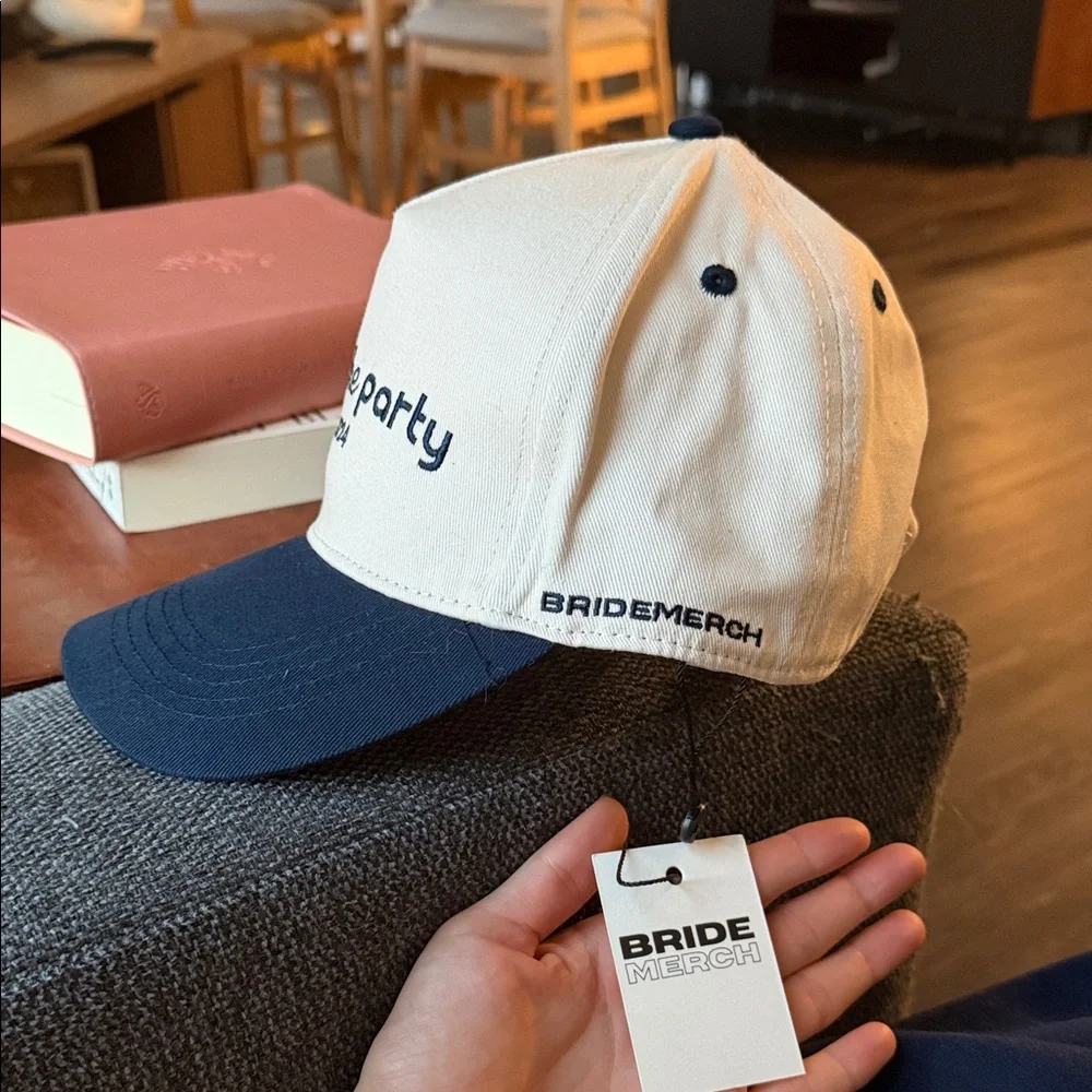 Anthropologie Wife of the Party Cap - Navy and White